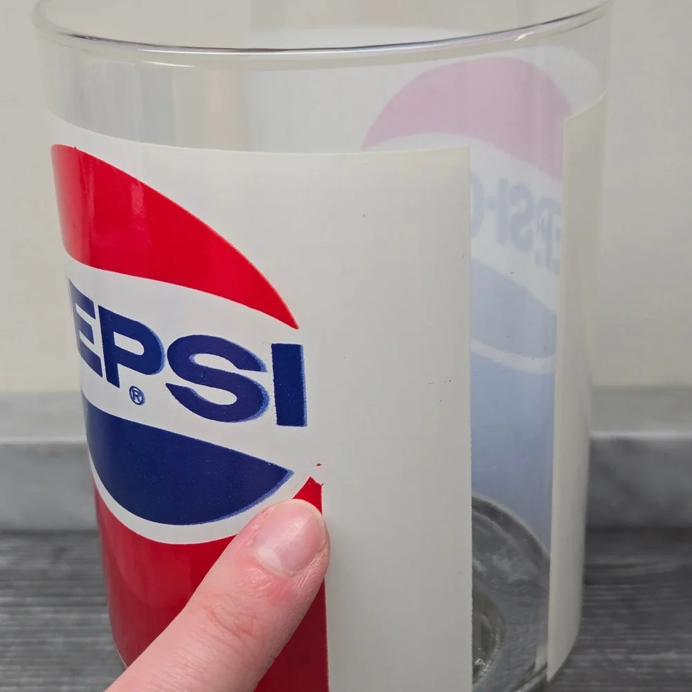 Pepsi-Cola Large Footed 32oz‎ Drinking Tumbler Glass Jumbo Retro Vintage PEPSI